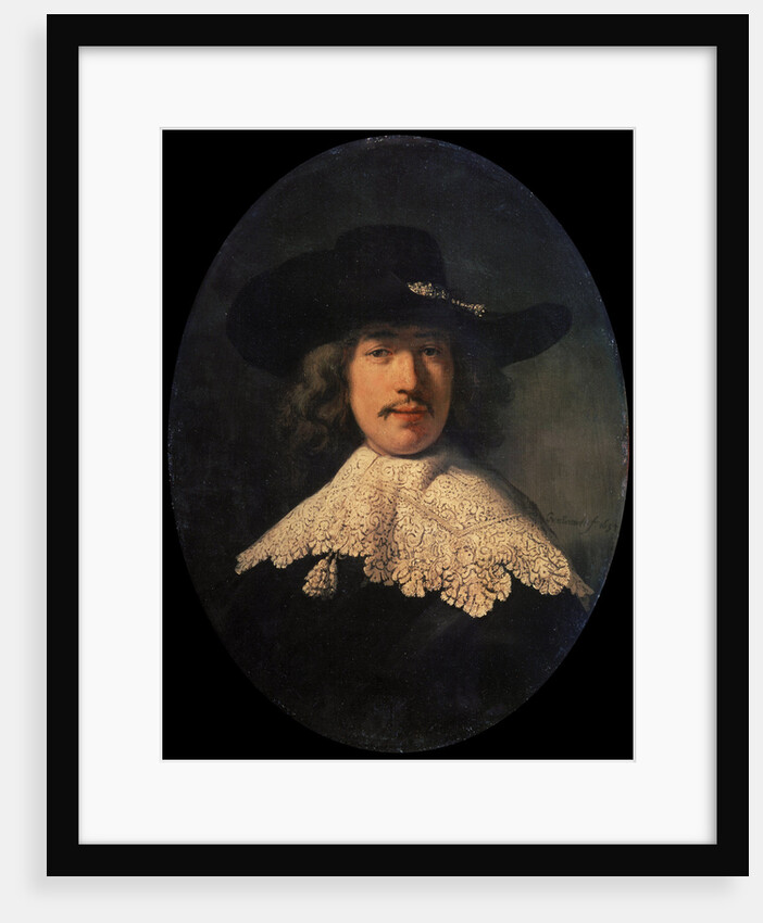 Portrait of a Young Man with a Lace Collar, 1634. by Rembrandt Harmensz van Rijn