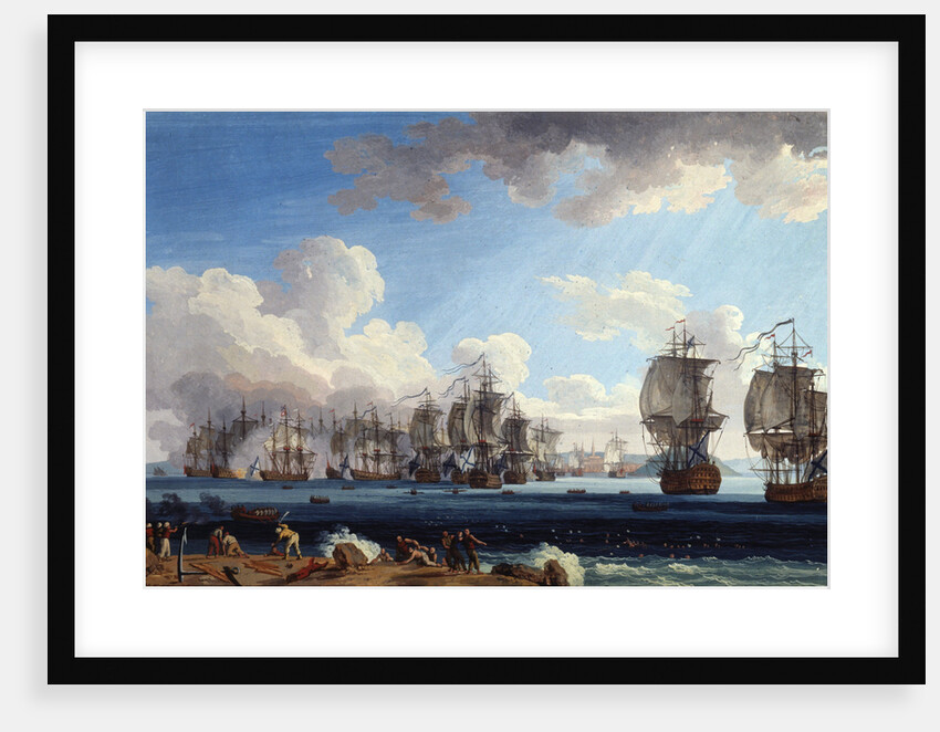 The Naval Battle of Chesma on 5 July 1770, 18th century. by Jacob Philip Hackert