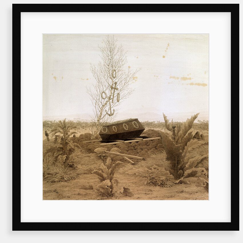 At the edge of the grave, 1830s. by Caspar David Friedrich