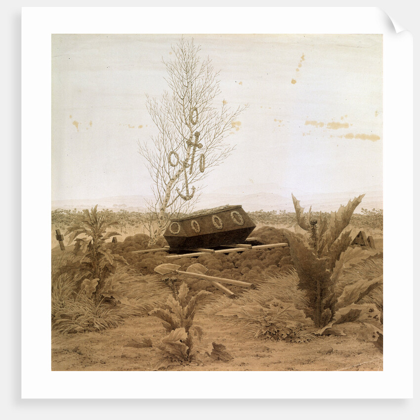 At the edge of the grave, 1830s. by Caspar David Friedrich