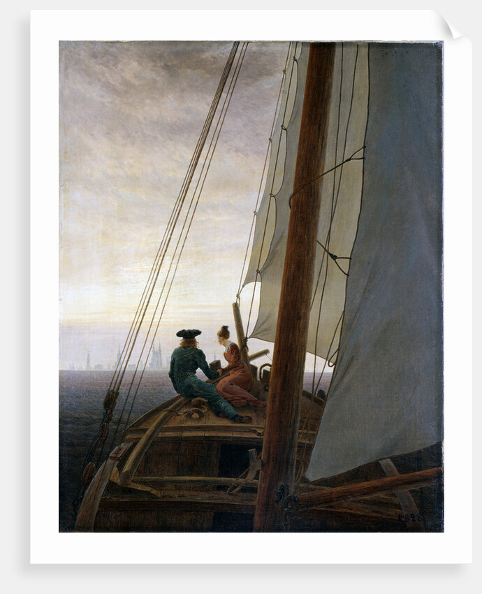 On Board a Sailing Ship, between 1818 and 1820. by Caspar David Friedrich