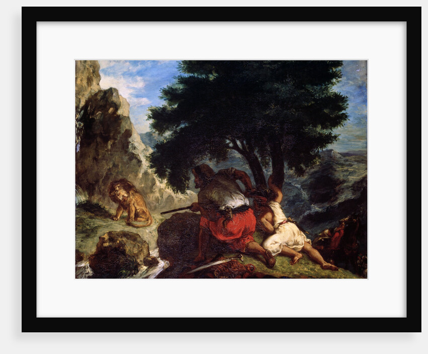 Lion Hunt in Morocco, 1854. by Eugène Delacroix