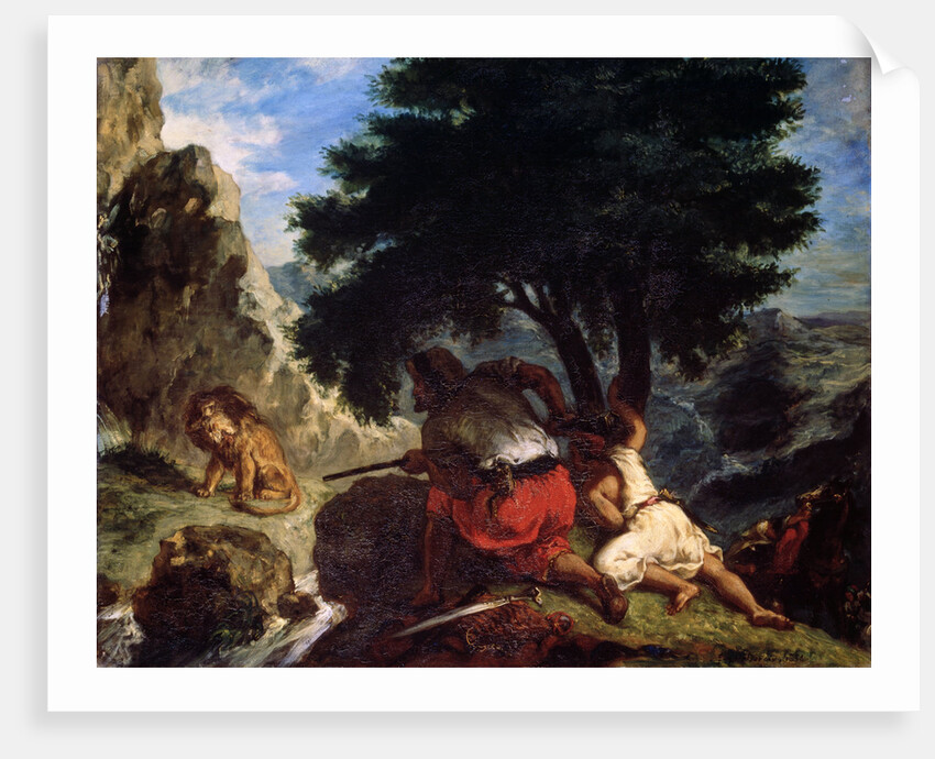 Lion Hunt in Morocco, 1854. by Eugène Delacroix