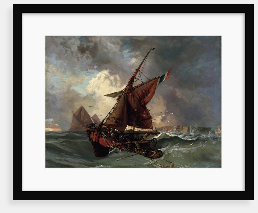 Ships in a stormy sea, 19th century by Eugène Delacroix