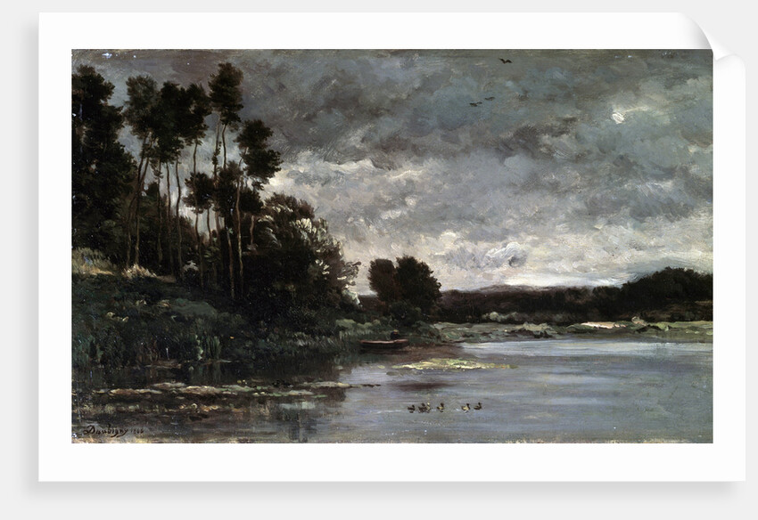 The River Bank, 1866. by Charles François Daubigny