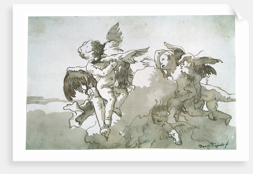Cupids with Doves and a Torch, 17th centruy by Giovanni Battista Tiepolo
