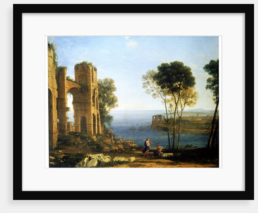 Coast View with Apollo and the Cumaean Sibyl, between 1645 and 1649. by Claude Lorrain