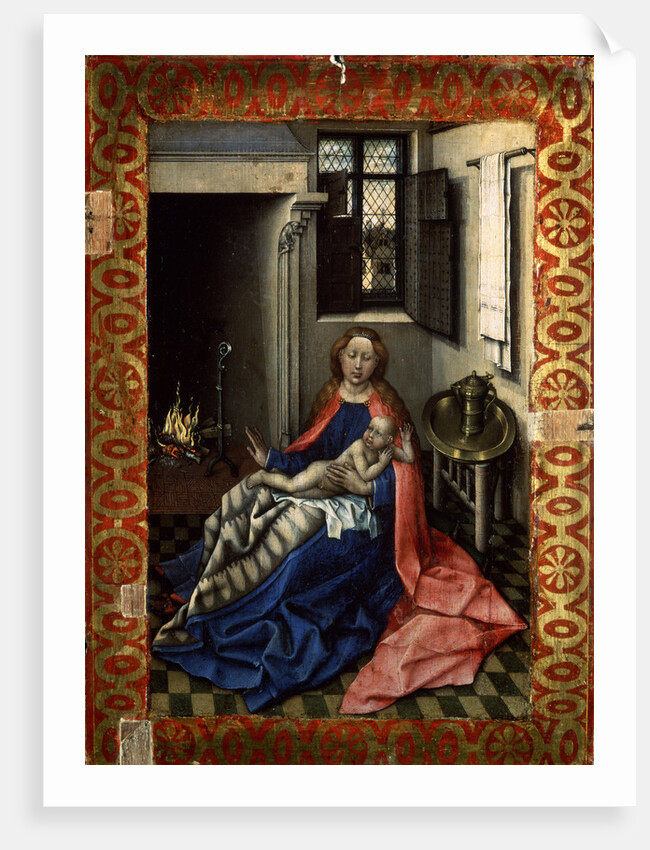 Madonna and Child before a Fireplace, 1430s. by Robert Campin