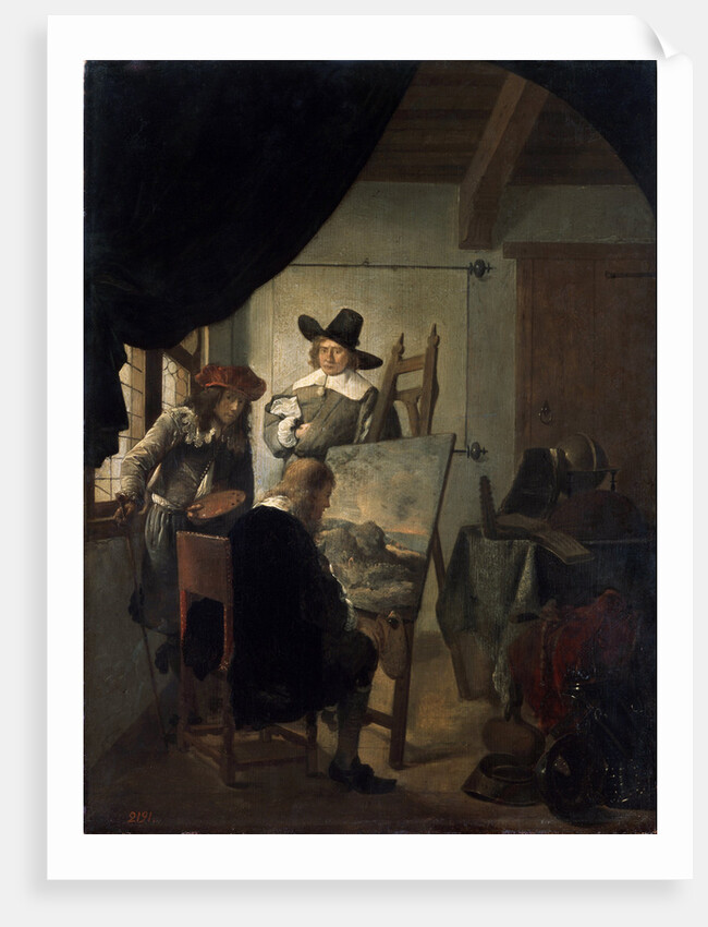 Visit in an Artists Atelier, 1659. by Job Adriaensz Berckheyde