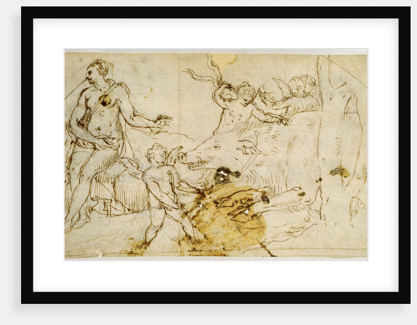 Venus, putti and a wild Boar, c.1520-1540 by Perino del Vaga