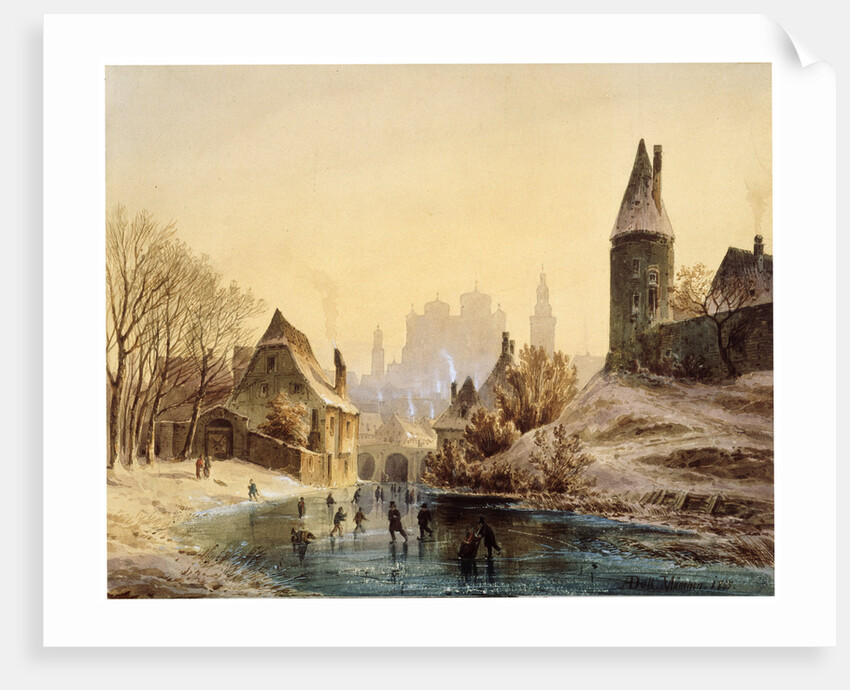 Skating Rink on a River, 1855. by Anton Doll