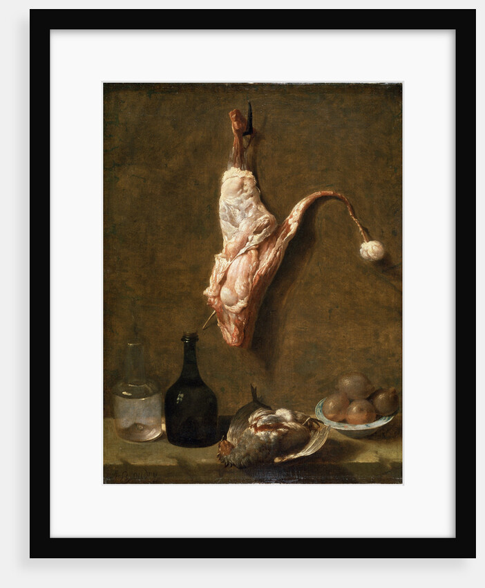 Still life with a Leg of Veal, French painting of 18th century by Jean-Baptiste Oudry