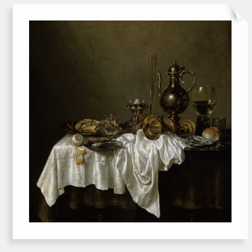 Breakfast with a Lobster, Dutch painting of 17th century by Willem Claesz Heda