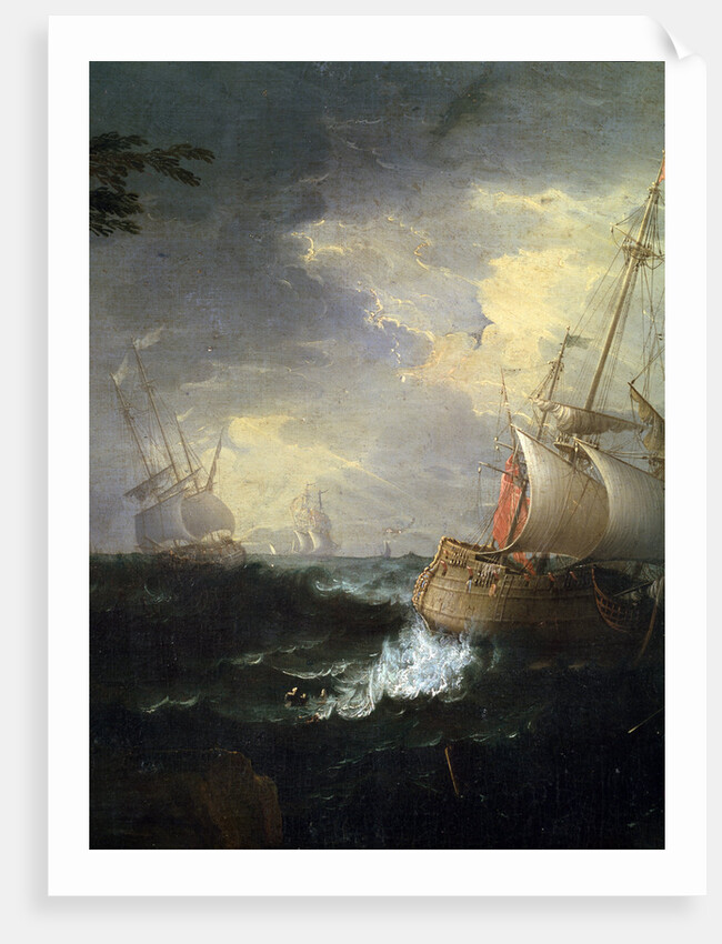 Stormy sea, c1700-1750. (Detail). by Leonardo Coccorante