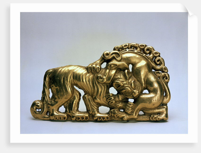 Animals fighting (Belt buckle), 7th century BC by Unknown