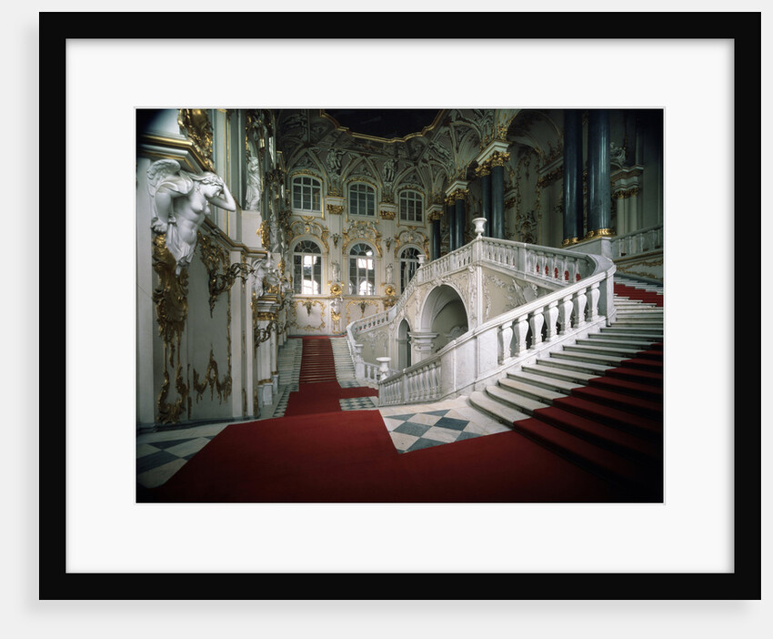 The Grand staircase of the Winter Palace, 1756-1761. by Bartolomeo Francesco Rastrelli