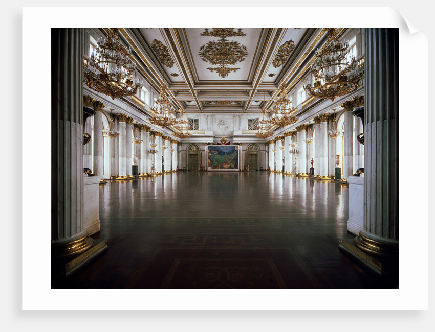 The George Hall (Great Throne Hall) in the Winter Palace, 1837-1842. by Giacomo Antonio Domenico Quarenghi