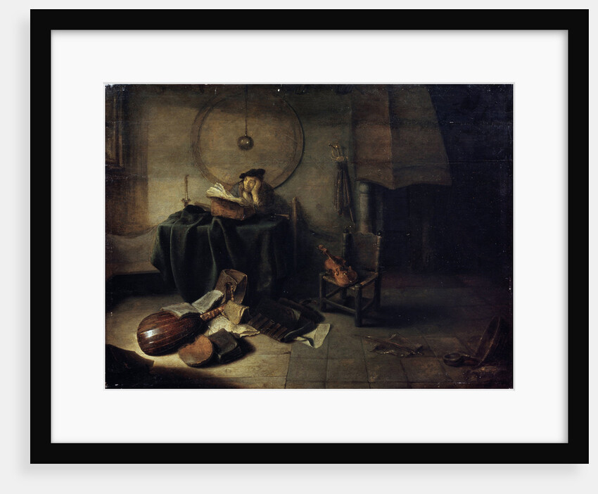 Melancholy II (Scientist in his studio), Dutch painting of 17th century by Isaak de Jouderville