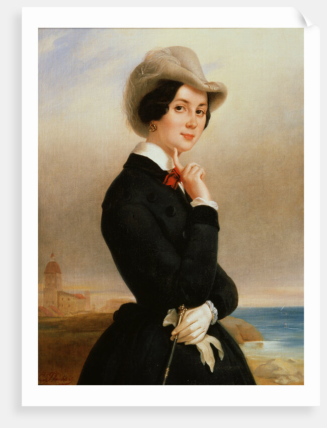 Portrait of the actress of the Imperial theatre Vera Samoylova, 1840s. by Eugene Pluchart