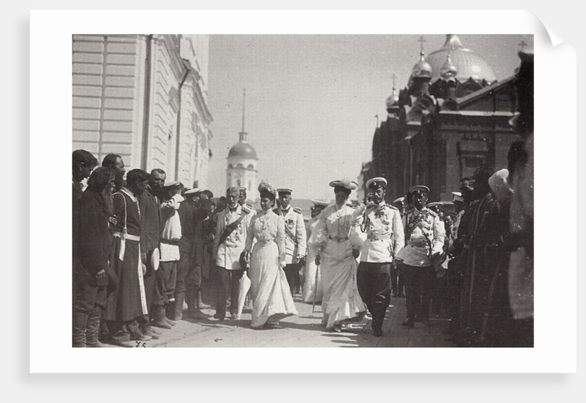 The Russian royal family visiting Sarov Monastery, Russia, 1903 by K von Hahn