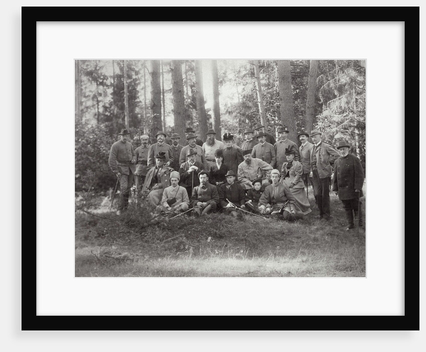 Tsar Alexander III with family and friends on a hunt in the Bialowieza Forest, Russia, 1894 by Unknown