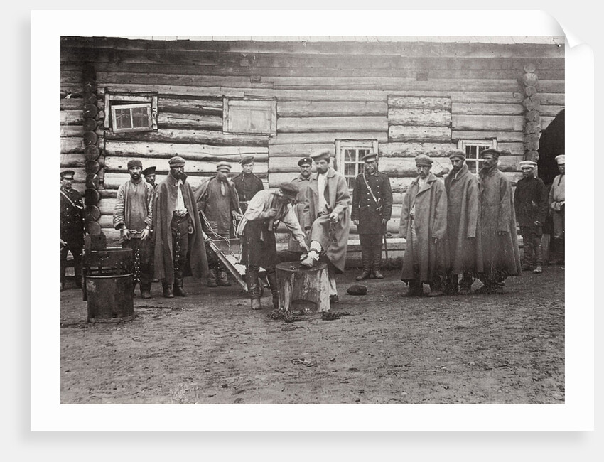 The chaining of prisoners, Sakhalin, Russia, 1890s by Innokenty Ignatievich Pavlovsky