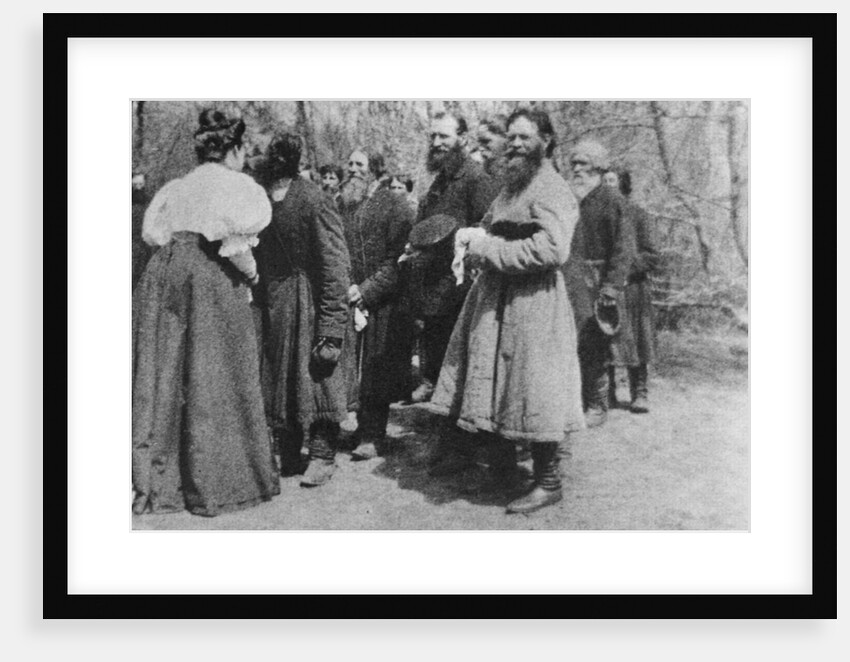 Landowner giving the Paschal greeting to her peasants, Russia, 1890s by Unknown