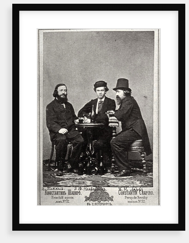 Violinist Johann Pickel with composers Eduard Nápravník and Anatoly Lyadov, 19th century by Unknown