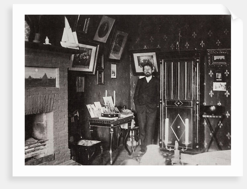 Russian author Anton Chekhov in his studio, Yalta, Crimea, Russia, 1901 by Leonid Sredin