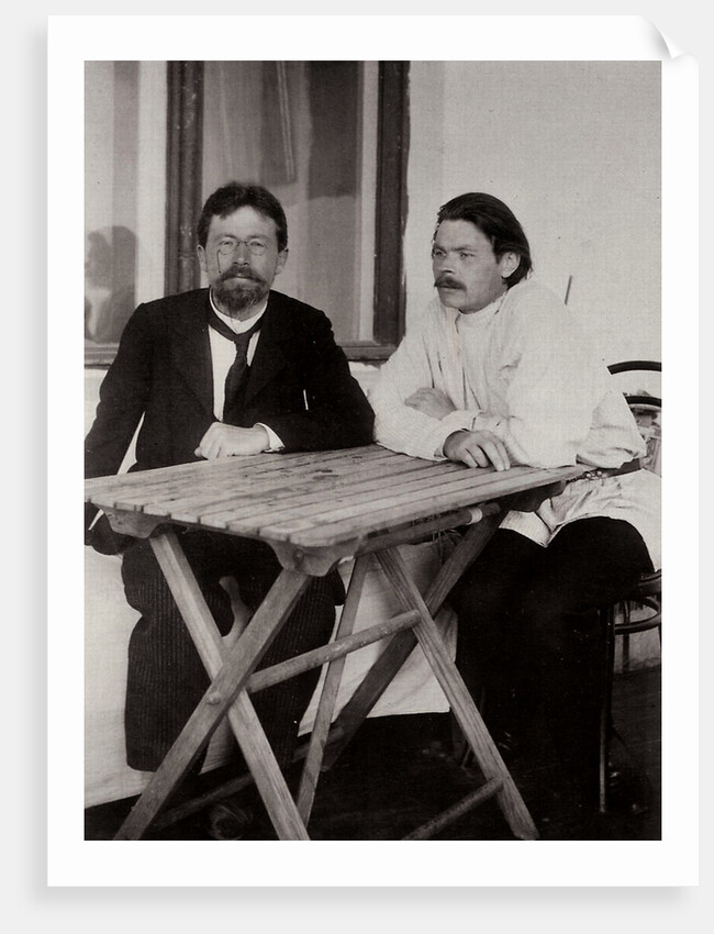 Anton Chekhov and Maxim Gorky, Russian authors, 1900. by Leonid Sredin