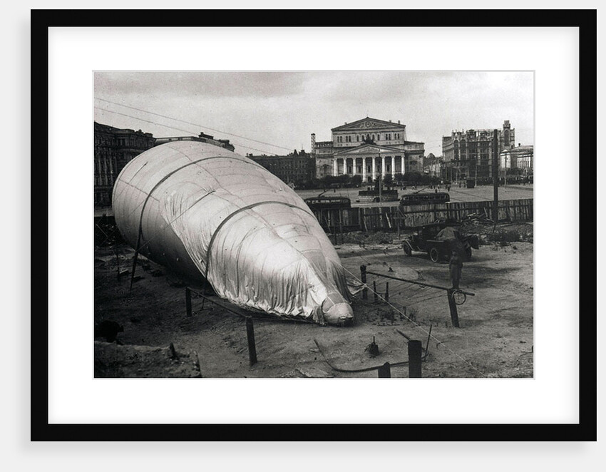Barrage balloon at the Bolshoi Theatre, Moscow, USSR, 1942 by Unknown
