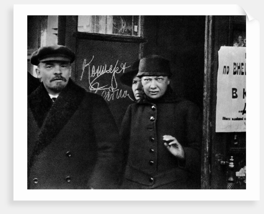 Russian Bolshevik leader Vladimir Lenin and his wife, Nadezhda Krupskaya, Russia, 1922 by Unknown