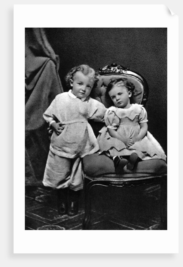 Vladimir Ilich Lenin, Russian Bolshevik revolutionary leader, aged 4, with his sister Olga, 1874 by Unknown