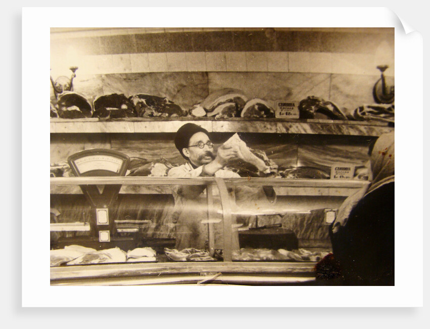 Meat counter in a Soviet food store, USSR, 1960s by Anonymous