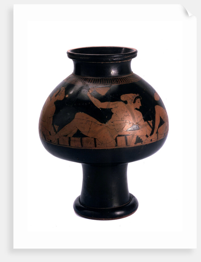 Red-figure psykter (wine cooler) with a symposium scene, Ancient Greek, c505-c500 BC by Euphronios