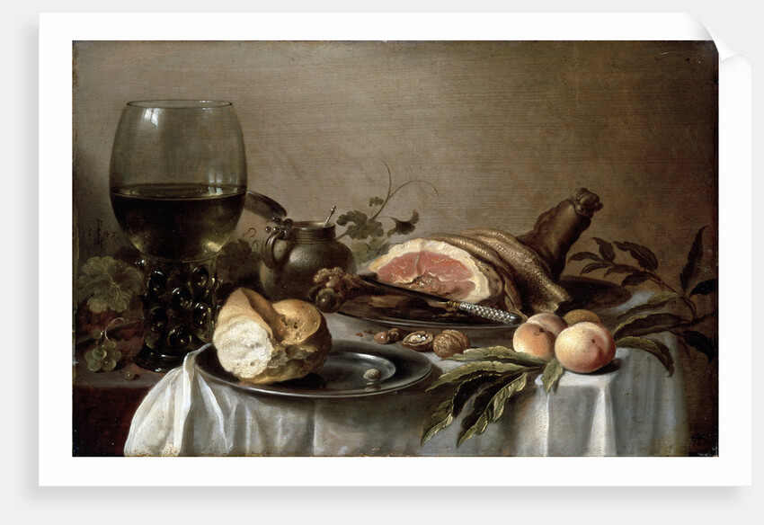 Breakfast with Ham, 1647. by Pieter Claesz