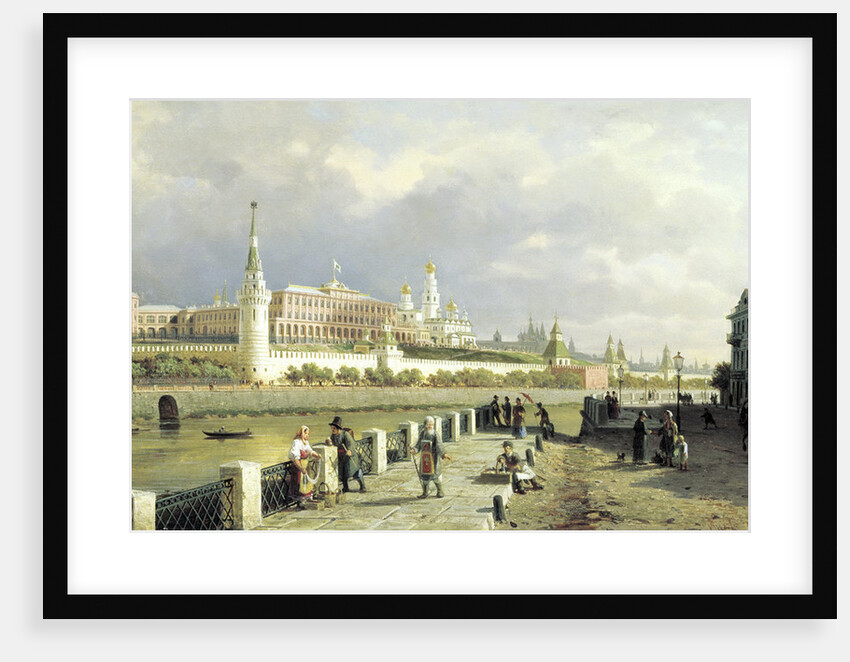 View of the Kremlin from the Sophia Embankment in Moscow, 1879. by Pyotr Petrovich Vereshchagin