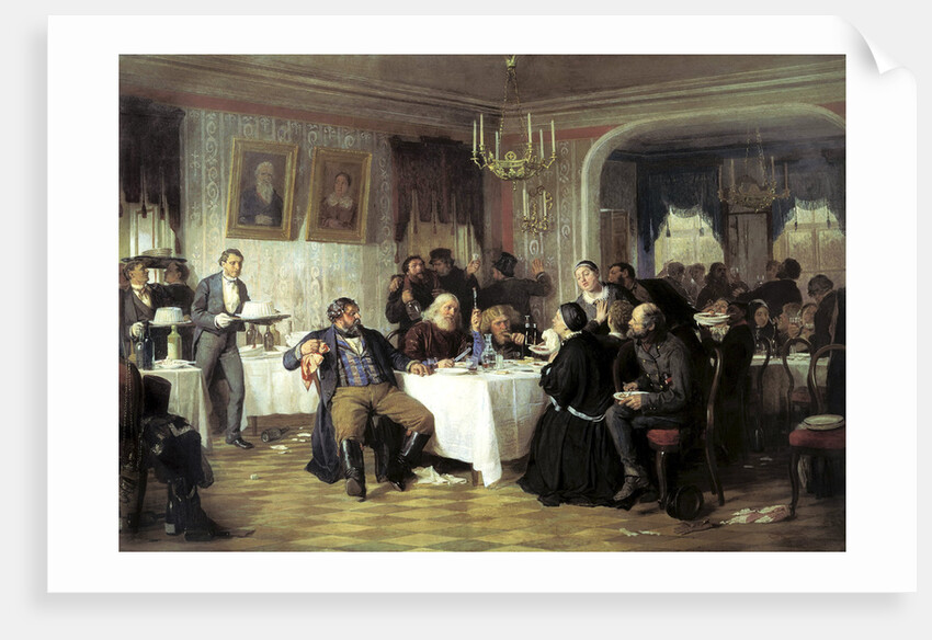 Merchants Funeral Banquet, 1870s. by Firs Sergeevich Zhuravlev