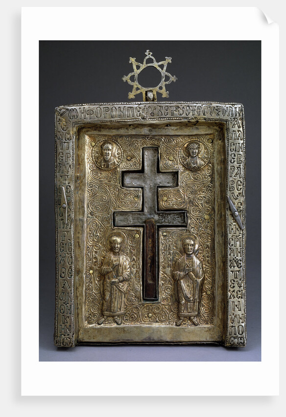 Gilded silver staurothek (Cross reliquary), Byzantine, 12th century by Byzantine Master
