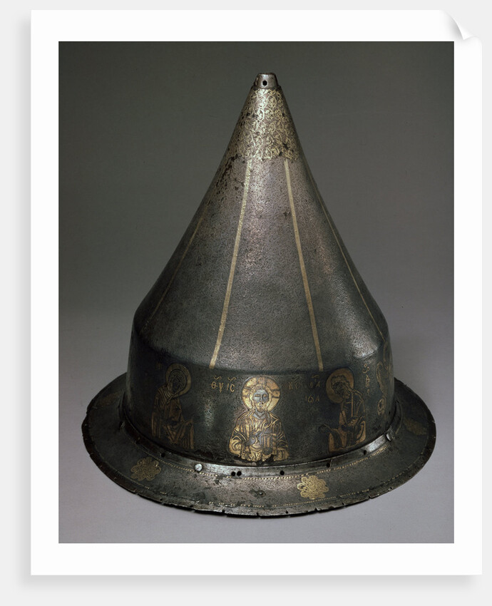 Steel, gold and silver helmet with Deesis, Byzantine, 13th century by Byzantine Master