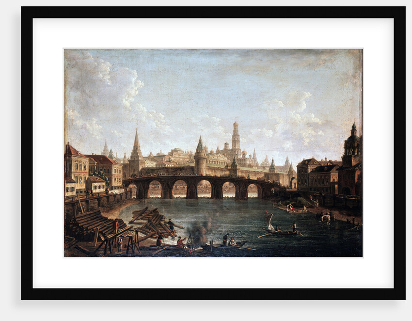 View from the Moscow Kremlin and the Bolshoy Kamenny Bridge (Greater Stone Bridge), 1810s by Fyodor Yakovlevich Alexeev