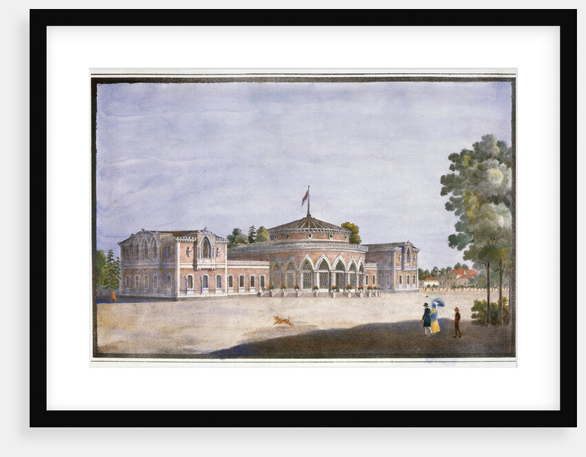 Railway station and French restaurant in Catharinhof, St Petersburg, Russia, 19th century by Anonymous