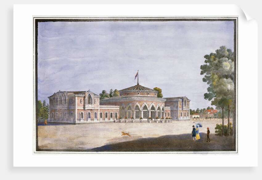 Railway station and French restaurant in Catharinhof, St Petersburg, Russia, 19th century by Anonymous