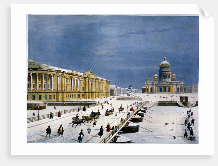 St Isaacs Cathedral and Senate Square, St Petersburg, Russia, 1840s by Louis-Pierre-Alphonse Bichebois
