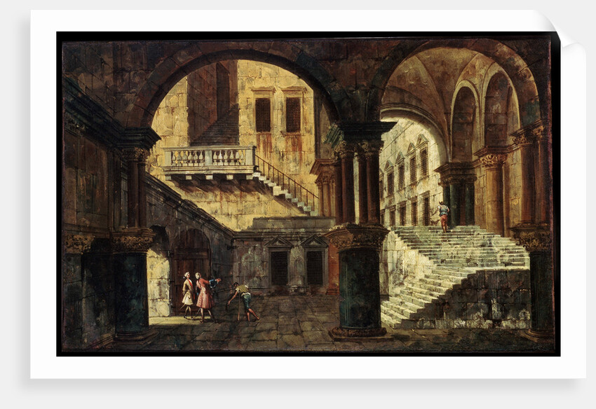 Courtyard with a Staircase, 1730s by Michele Marieschi