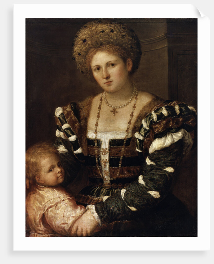 Portrait of a Lady with a Boy, 1530s by Paris Bordone