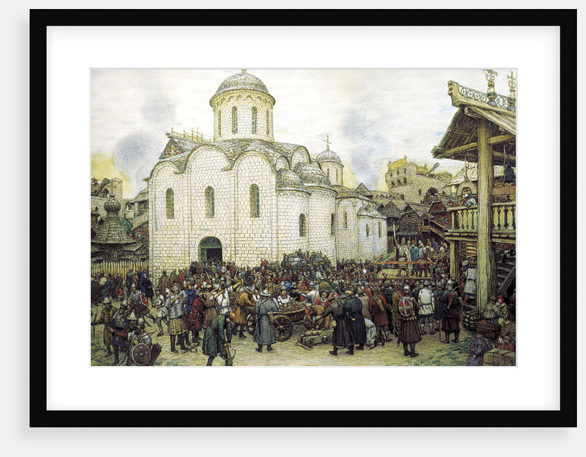 Khan Tokhtamyshs invasion of Moscow in 1382, 1918 by Apollinary Vasnetsov