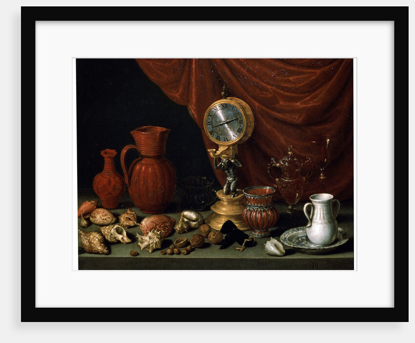 Still Life with a Clock, 1652. by Antonio Pereda y Salgado