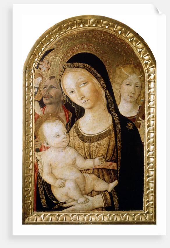 Madonna and Child with Saints Catherine and Christopher, 15th century. by Matteo di Giovanni