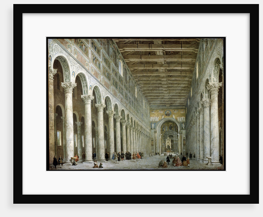 Interior of the Basilica of St Paul Outside the Walls in Rome, c1750 by Giovanni Paolo Panini